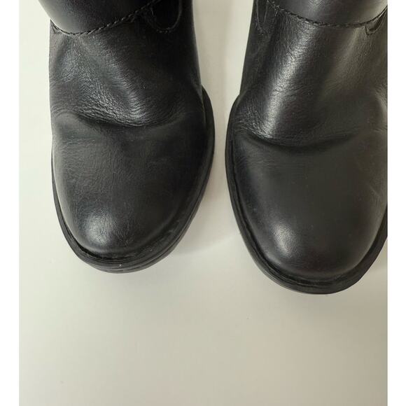 Born Women's Camryn Leather Calf Boots 8 Black Grunge Moto Biker Western Casual - Picture 5 of 9